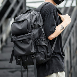 Gothslove Cool Black Backpacks for Men Oxford Casual Academy Style Bag Large Capacity Multifunctional Black School Backpacks