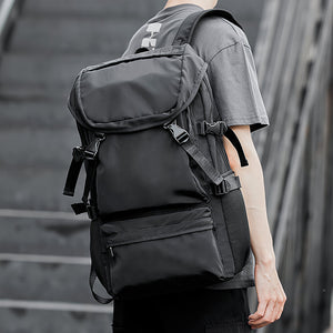 Gothslove Cool Black Backpacks For Men Lightweight Large Capacity Detachable Flip Multilayer Backpack Travel Anti Theft Bag